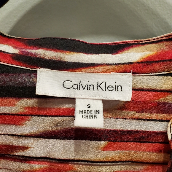 Calvin Klein Pink Abstract Stripe Button Down Size S - Picture 3 of 5